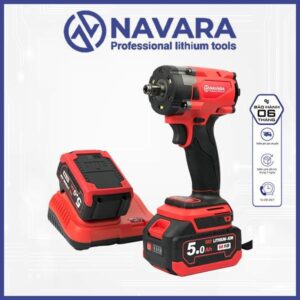 Máy siết bulong Navara F-6005, 3 Đèn LED, Động cơ không chổi than, Brushless Motor, Chân pin phổ thông 4cm, đầu bulong 2in1