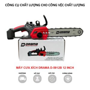 Máy cưa xích 12 Inch Drama 1800W sử dụng pin phổ thông, cưa cắt gỗ, động cơ không chổi than, lõi đồng