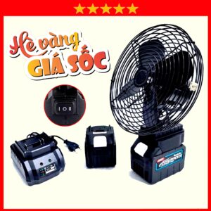 Quạt Chạy Pin 2 tốc độ gió lồng sắt cánh sắt 22cm sử dụng chân phổ thông sử dụng với tất cả các loại pin chân phổ thông QuạT Fan