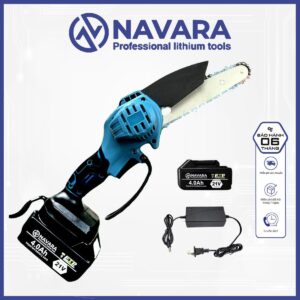 Máy cưa xích Pin Navara 6 inch, Động cơ lõi đồng, Chân pin phổ thông Makita M21