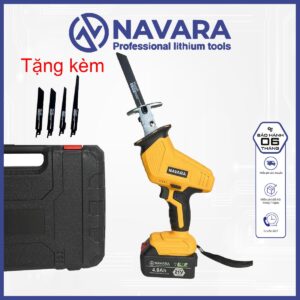 Máy cưa kiếm Navara, Chân pin phổ thông, Động Cơ Lõi Đồng, tặng kèm 4 lưỡi dự phòng, cưa sắt, cưa ống nhựa