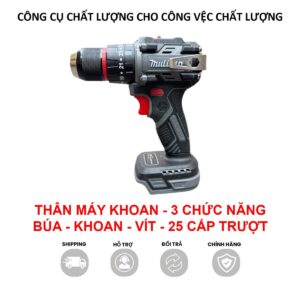 Máy khoan pin 10mm Mulitan M21V-3368 3 Chức năng Đầu kẹp Autolock Chân pin phổ thông makita