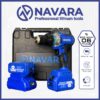 Máy Khoan Pin Cầm Tay 3 chức năng Navara NVR-7003, Đầu kẹp 13mm Auto Lock, Động cơ không chổi than, Có tay cầm phụ, Chân Pin Phổ thông