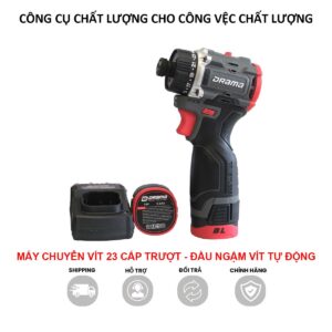 Máy chuyên vít pin DRAMA 5318 Không chổi than Lực siết 65Nm Tặng Túi vải