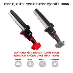 Máy cưa xích pin DRAMA 5208 8inch Công suất 900W Động cơ Không Chổi Than Tốc độ cắt 8m/s