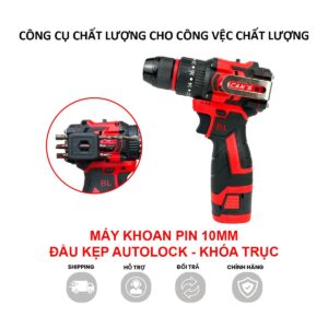 [ Kèm Mũi Khoan ] Máy khoan MACAN 3 chức năng bộ 2 pin 18v sạc và hộp có móc treo kèm 2 mũi vít 1 mũi khoan 6mm