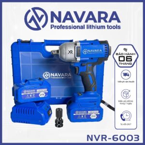 Máy Siết Bulong lực siết 880N.m Navara NVR-6003, Động Cơ không chổi than, Chân Pin Phổ Thông TẶNG ĐẦU CHUYỂN VÍT